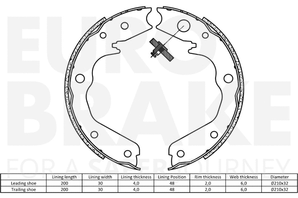 Brake Shoe Set, parking brake