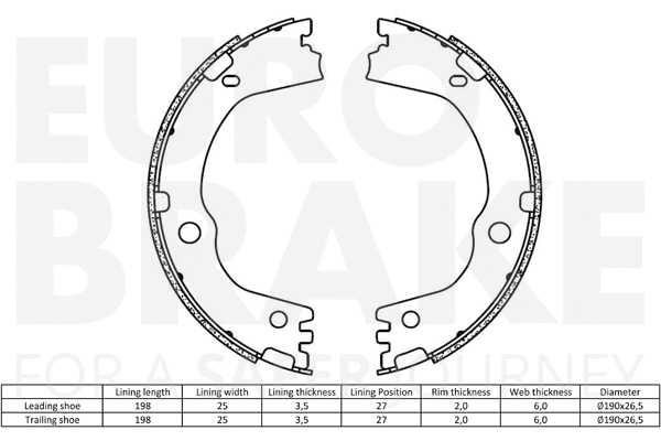 Brake Shoe Set, parking brake