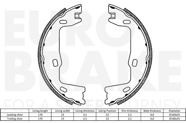 Brake Shoe Set, parking brake