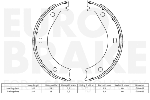 Brake Shoe Set, parking brake