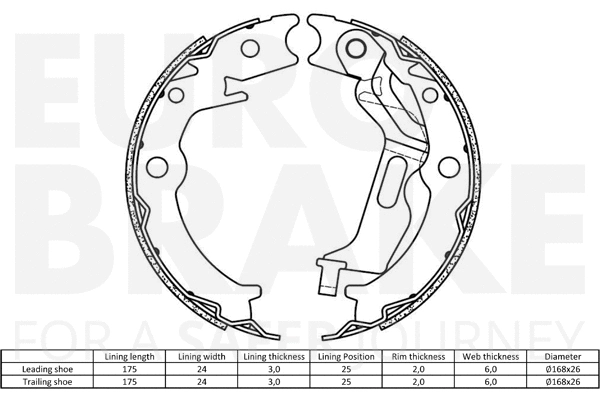 Brake Shoe Set, parking brake