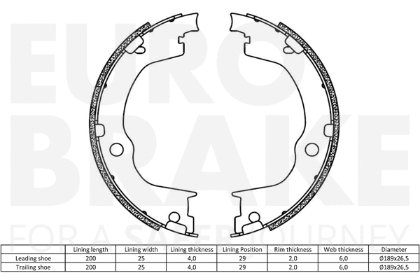 Brake Shoe Set, parking brake
