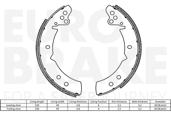 Brake Shoe Set, parking brake
