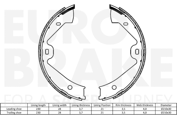 Brake Shoe Set, parking brake