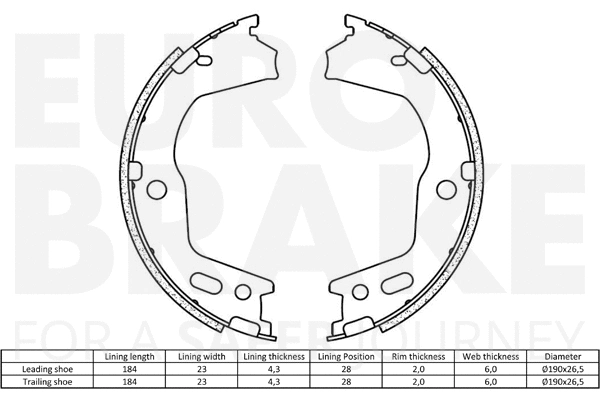 Brake Shoe Set, parking brake