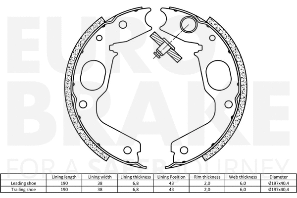 Brake Shoe Set, parking brake