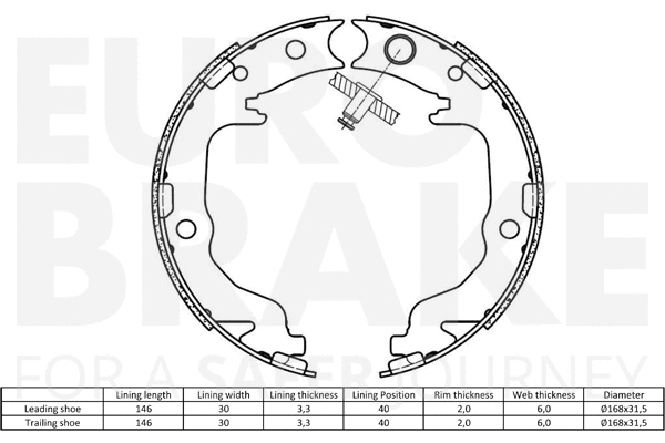 Brake Shoe Set, parking brake