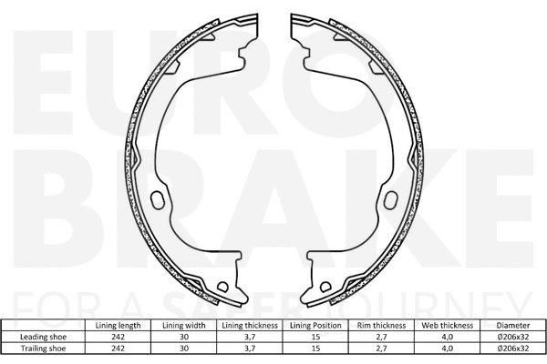 Brake Shoe Set, parking brake