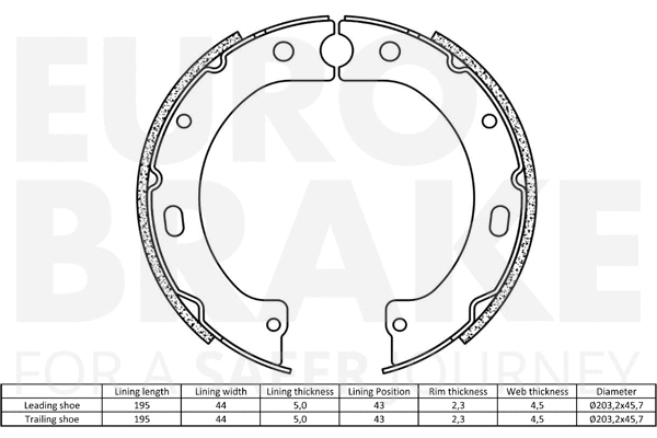 Brake Shoe Set, parking brake