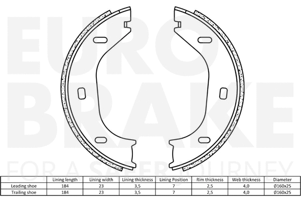 Brake Shoe Set, parking brake