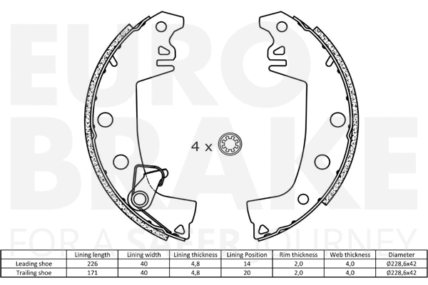 Brake Shoe Set, parking brake