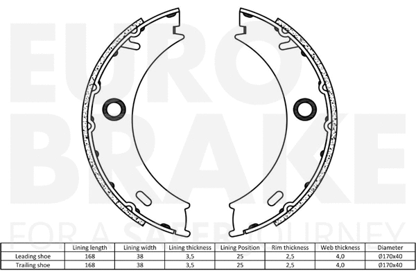Brake Shoe Set, parking brake