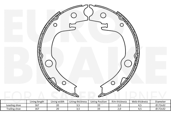 Brake Shoe Set, parking brake