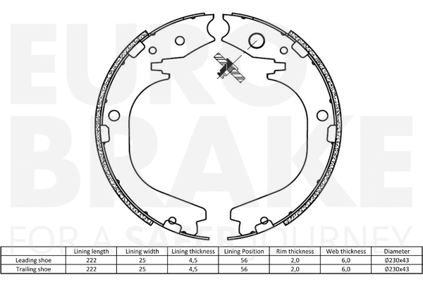 Brake Shoe Set, parking brake