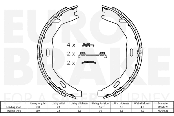 Brake Shoe Set, parking brake