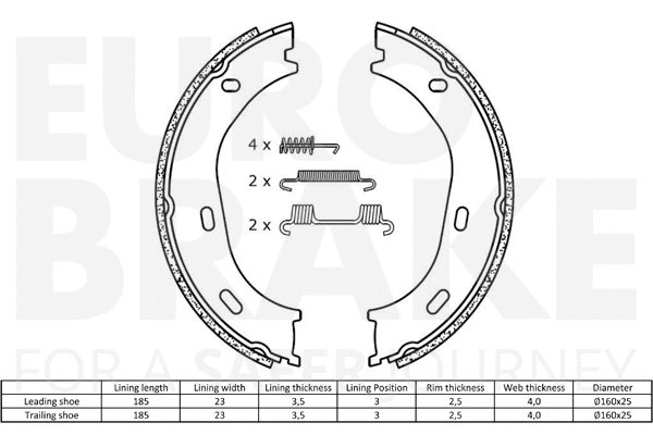 Brake Shoe Set, parking brake