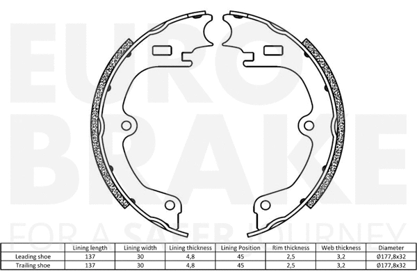 Brake Shoe Set, parking brake