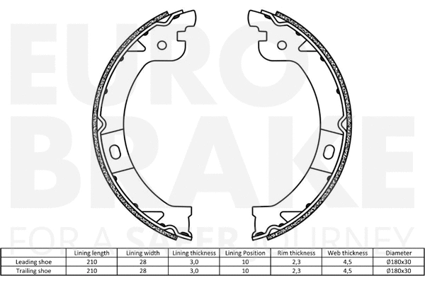 Brake Shoe Set, parking brake