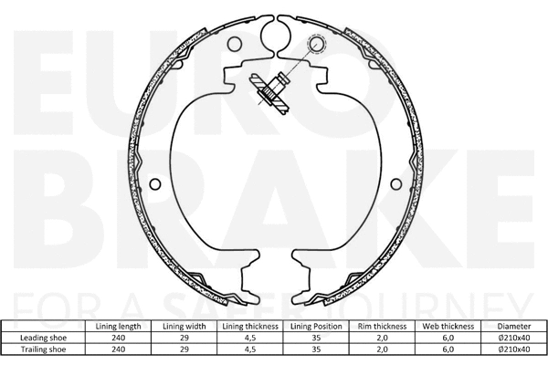 Brake Shoe Set, parking brake