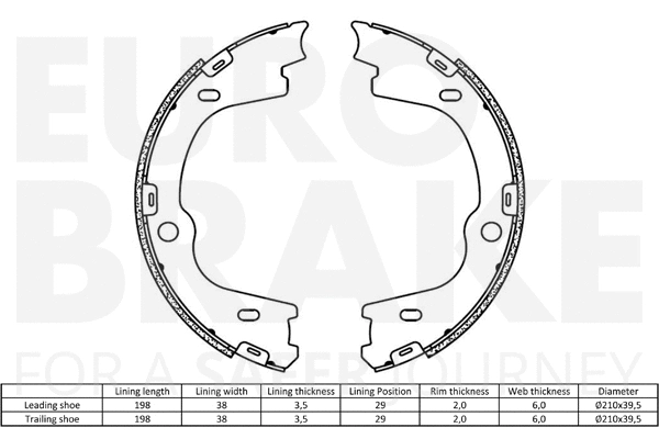 Brake Shoe Set, parking brake