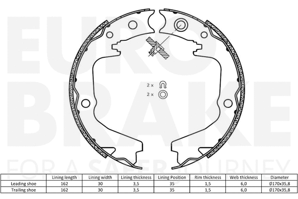 Brake Shoe Set, parking brake