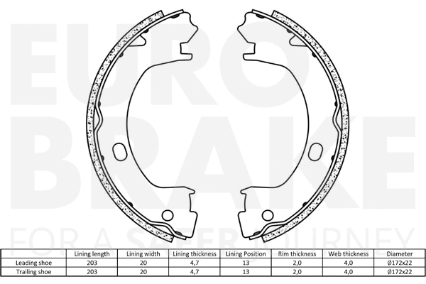Brake Shoe Set, parking brake
