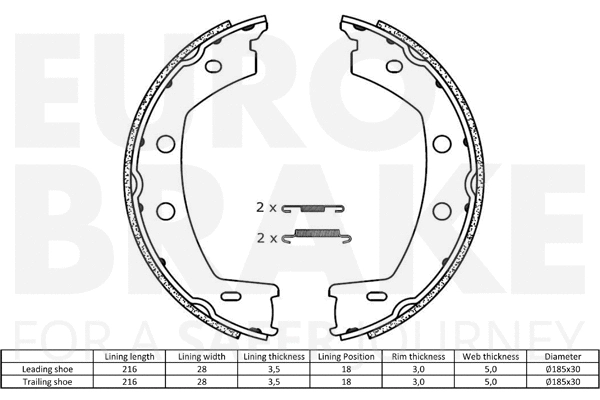 Brake Shoe Set, parking brake