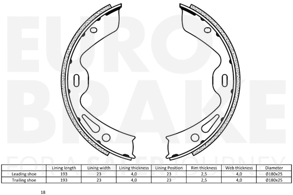 Brake Shoe Set, parking brake