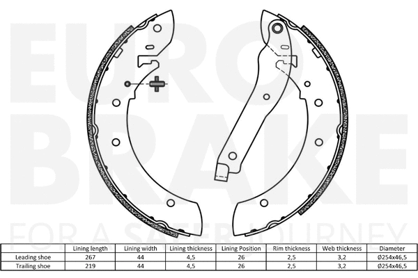Brake Shoe Set, parking brake