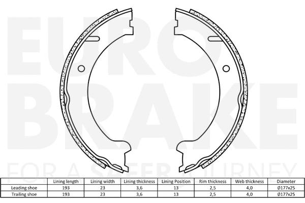 Brake Shoe Set, parking brake