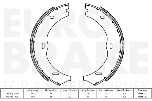 Brake Shoe Set, parking brake