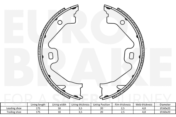 Brake Shoe Set, parking brake