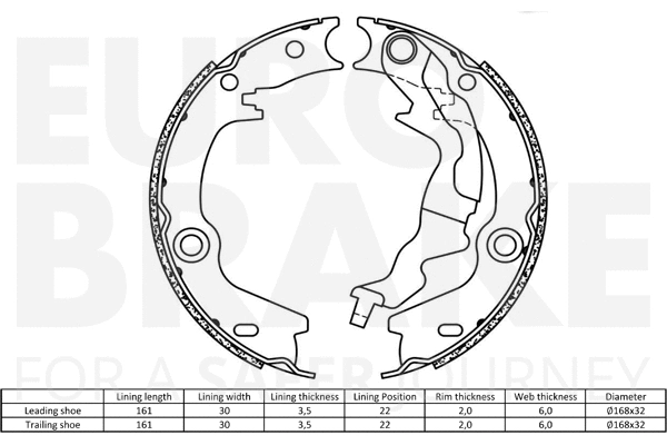 Brake Shoe Set, parking brake