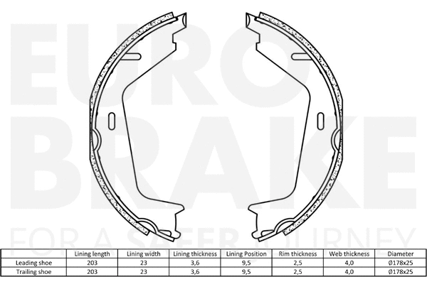 Brake Shoe Set, parking brake