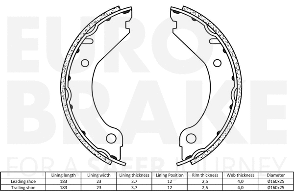Brake Shoe Set, parking brake