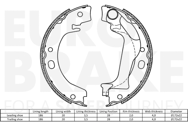 Brake Shoe Set, parking brake