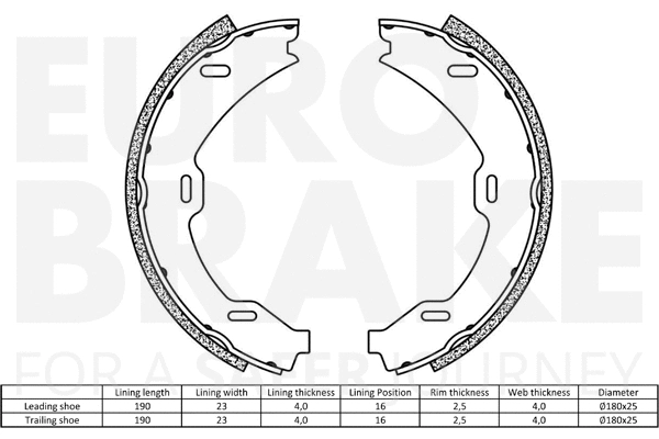 Brake Shoe Set, parking brake