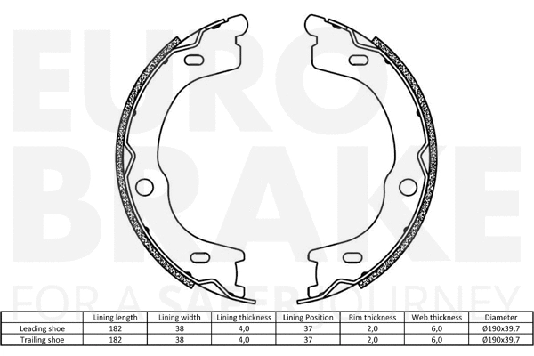 Brake Shoe Set, parking brake