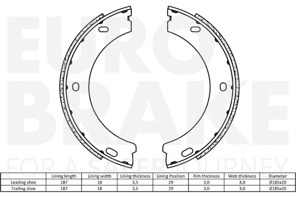 Brake Shoe Set, parking brake
