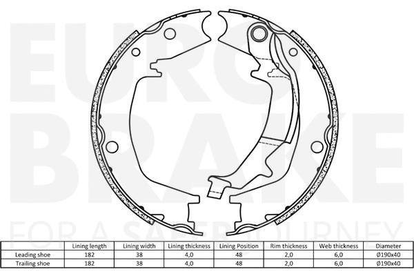 Brake Shoe Set, parking brake