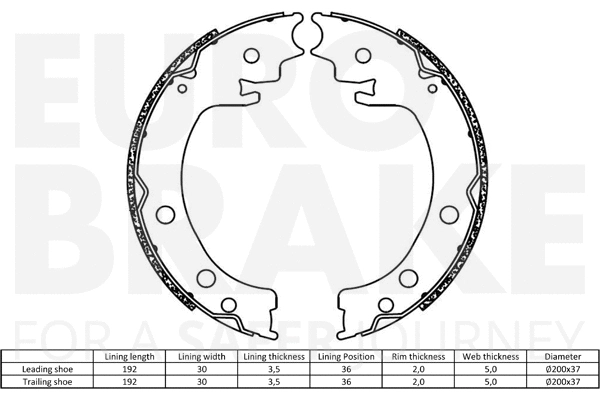 Brake Shoe Set, parking brake