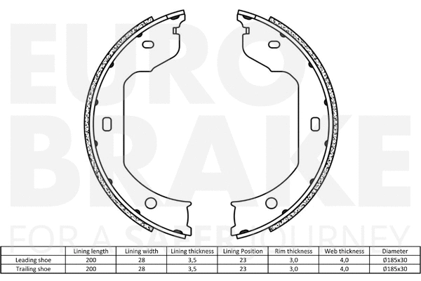 Brake Shoe Set, parking brake