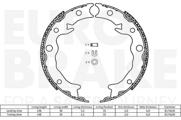 Brake Shoe Set, parking brake