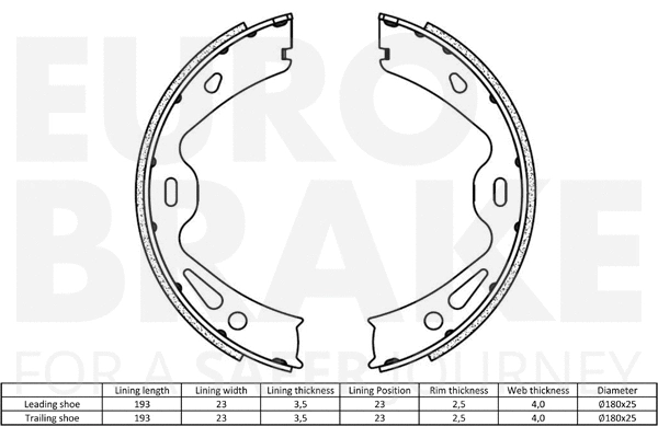 Brake Shoe Set, parking brake