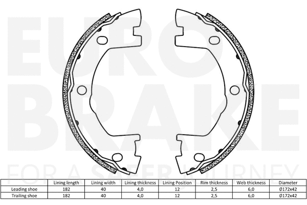 Brake Shoe Set, parking brake