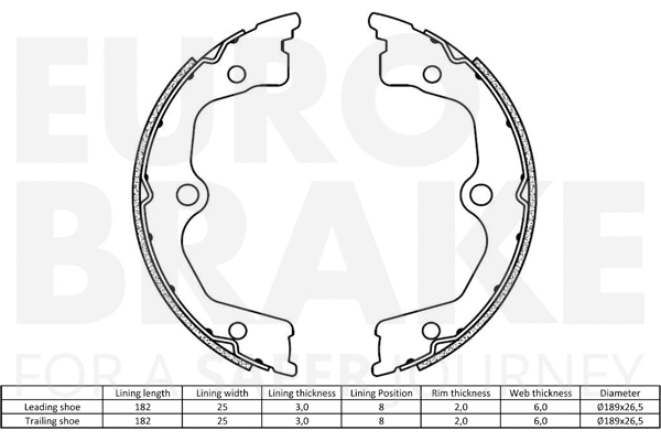 Brake Shoe Set, parking brake