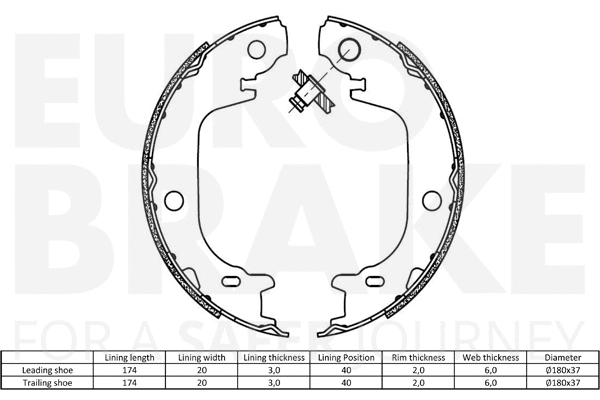 Brake Shoe Set, parking brake