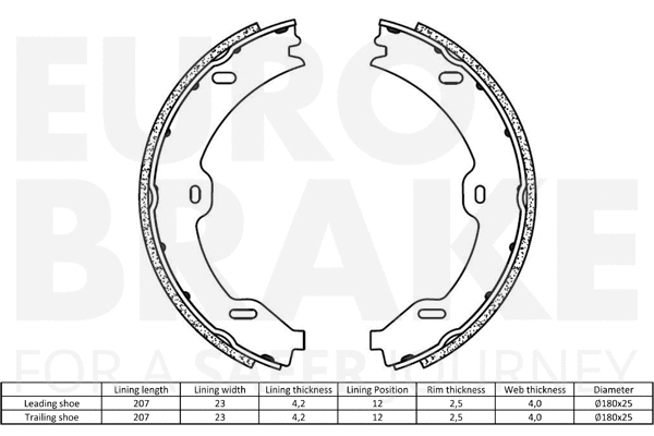 Brake Shoe Set, parking brake