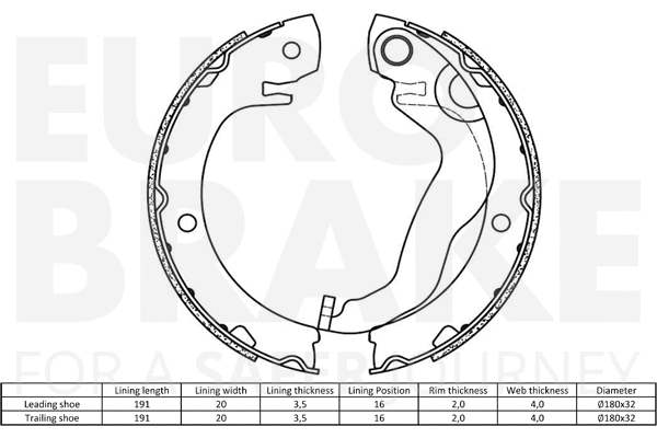 Brake Shoe Set, parking brake