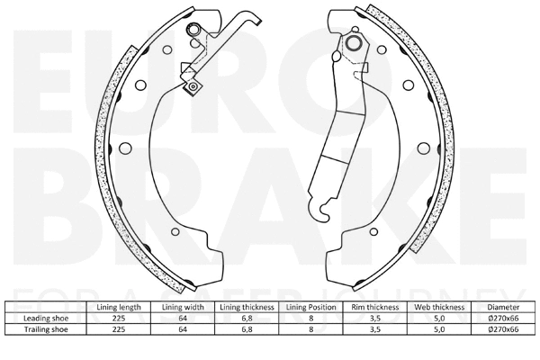 Brake Shoe Set, parking brake